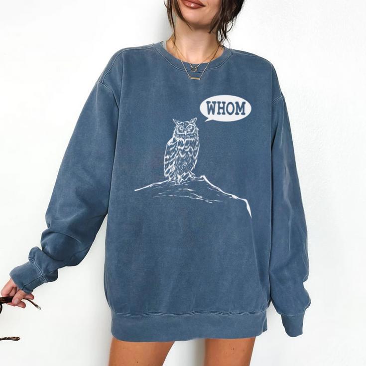 Whom Owl Grammar English Teacher Comfort Colors Sweatshirt