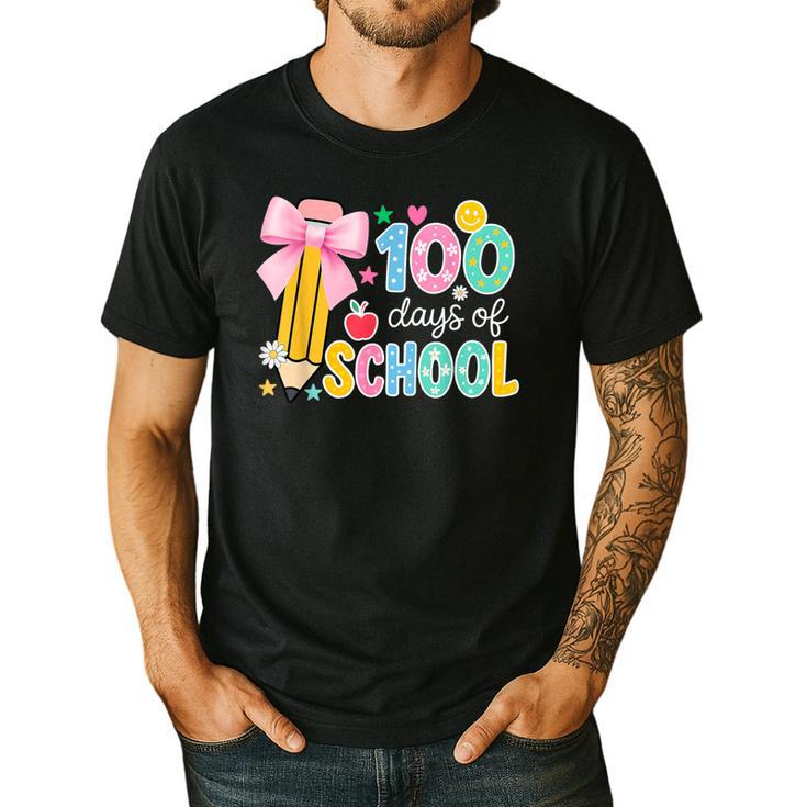 100 Days Of School Preppy 100th Day Of School Teachers Girls Men's Casual T-Shirt