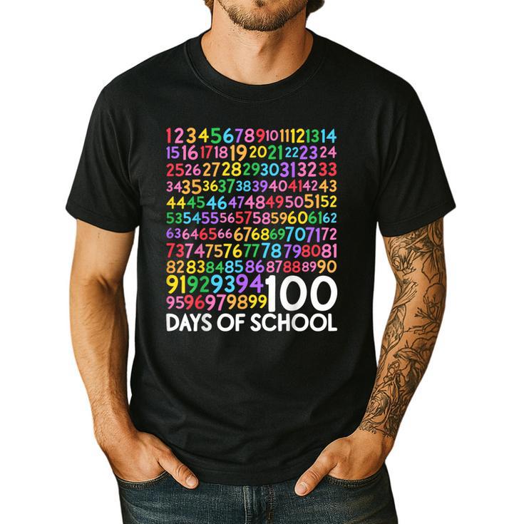 100th Day Of School Teacher Kids 100 Days Math Numbers Men's Casual T-Shirt