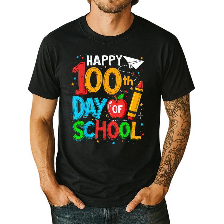100th Day Of School Teachers Kids Happy 100 Days Men's Casual T-Shirt