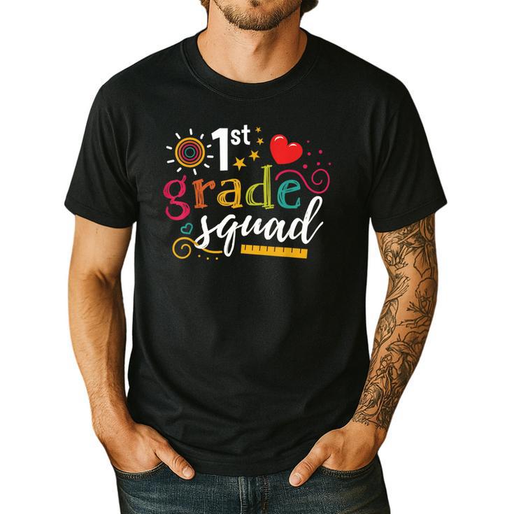 1st First Grade Squad Student Teacher Back To School Men's Casual T-Shirt