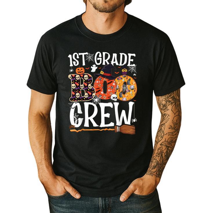 1st Grade Boo Crew Cute Ghost Halloween Teacher Kids Men's Casual T-Shirt