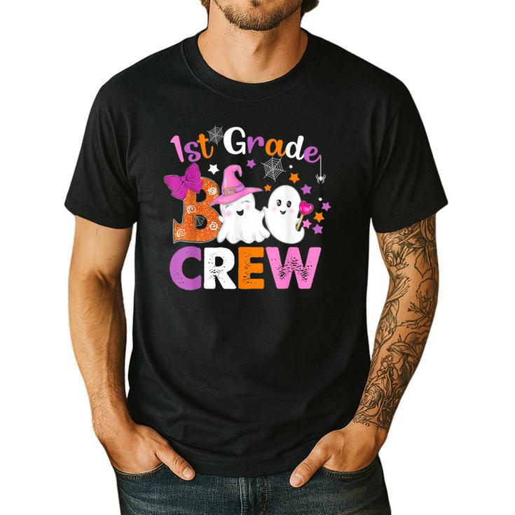 1st Grade Boo Crew First Grade Halloween Costume Teacher Kid Men's Casual T-Shirt