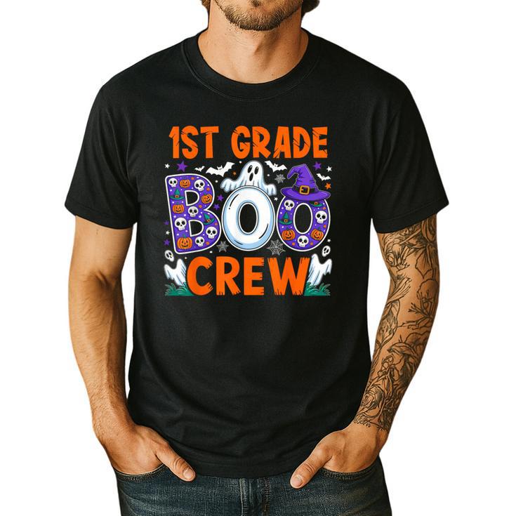 1st Grade Boo Crew First Grade Teacher Kids Happy Halloween Men's Casual T-Shirt