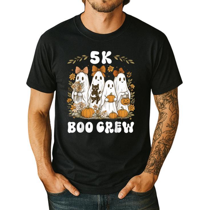 5K Boo Crew Halloween Teacher K5 Floral Ghost Trick Or Teach Men's Casual T-Shirt 5K Boo Crew Halloween Teacher K5 Floral Ghost Trick Or Teach Men's Casual T-Shirt