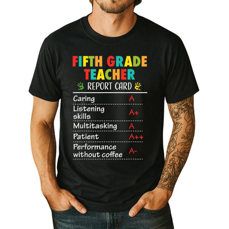 5th Grade Teacher Report Card Appreciation Men Women Men's Casual T-Shirt