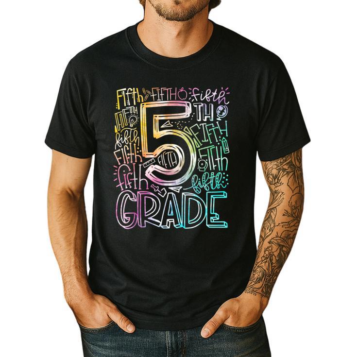 5th Grade Typography Team Fifth Grade Teacher Back To School Men's Casual T-Shirt