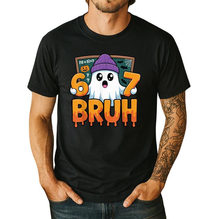 67 Teacher Ghost Six Seven Meme Math Equation Bruh Halloween Men's Casual T-Shirt