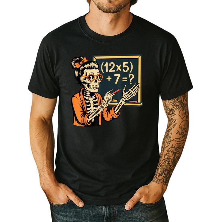 67 Teacher Halloween Skeleton Men's Casual T-Shirt