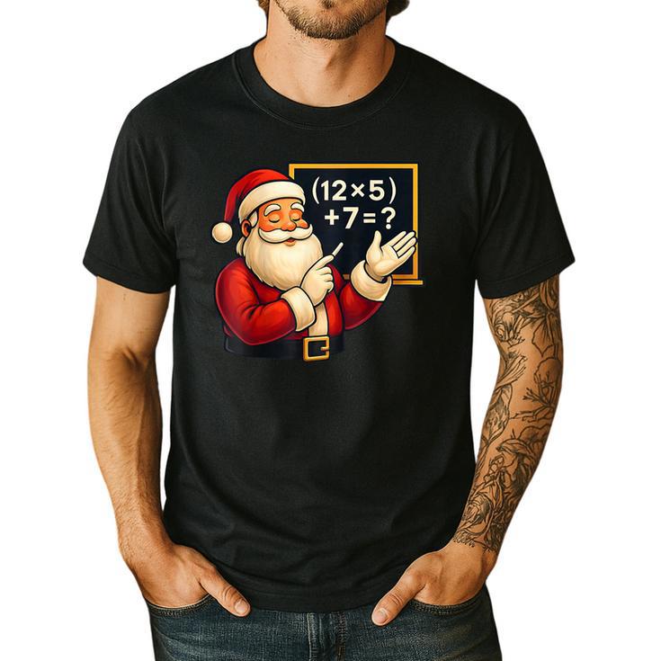 67 Teacher Santa Christmas Six Seven Meme Math Xmas Men's Casual T-Shirt