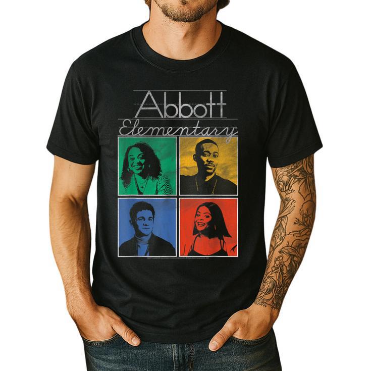 Abbott Elementary Colorful Pop Art Teachers TV Show Men's Casual T-Shirt