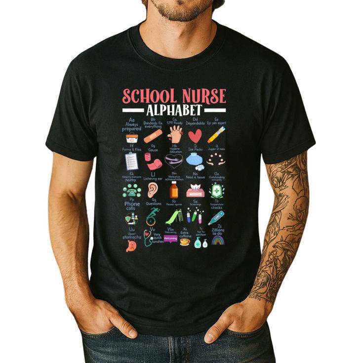 ABC School Nurse Alphabet Student Teacher Health Worker Men's Casual T-Shirt