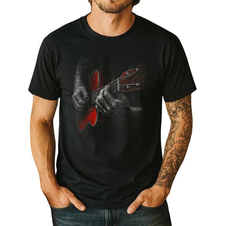 Acoustic Guitar Player Shirt Vintage Music Teacher Guitarist Men's Casual T-Shirt