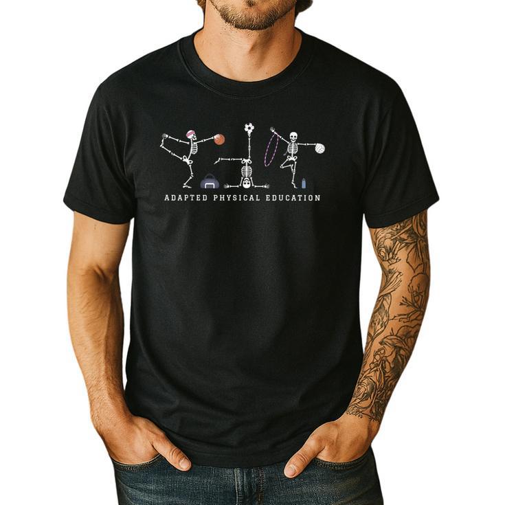 Adapted Physical Education Teacher Skeleton Sports Phys Ed Men's Casual T-Shirt