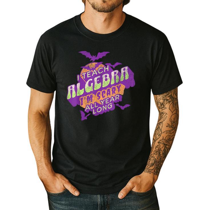 Algebra Teacher Halloween Spooky Ghost Math Mathematics Grad Men's Casual T-Shirt Algebra Teacher Halloween Spooky Ghost Math Mathematics Grad Men's Casual T-Shirt