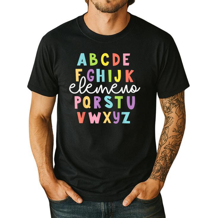 Alphabet ABC Elemeno Teacher Student Back To School Men's Casual T-Shirt