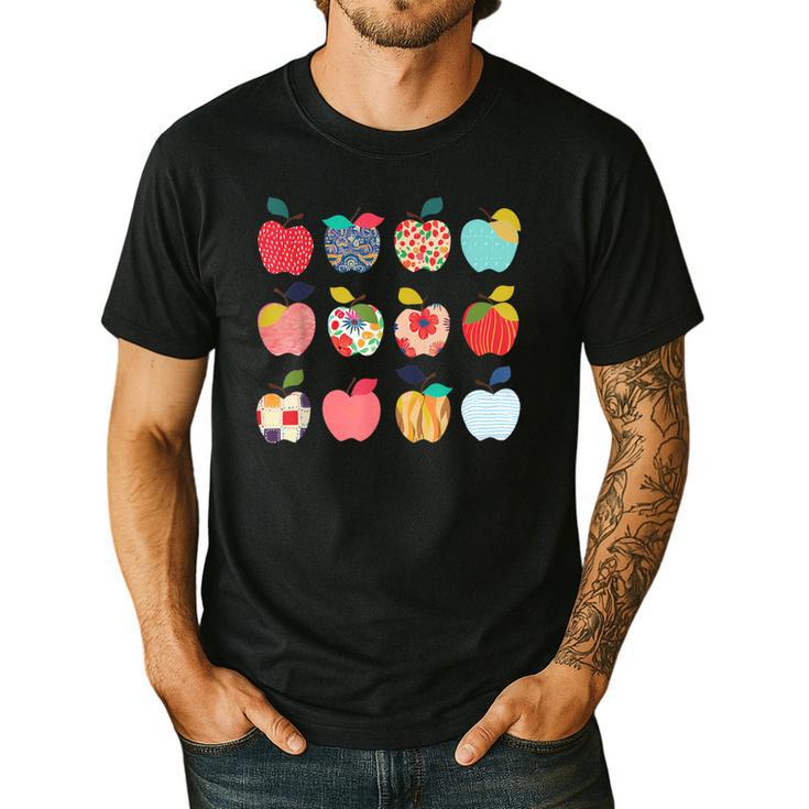 Art Apples Back To School For Teacher Student Men's Casual T-Shirt
