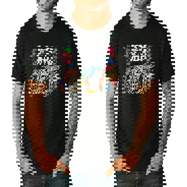 Lets Make Art Colerful Artists Painter Art Teacher Men Women Girls Kids Men&#x27;s Casual T-Shirt