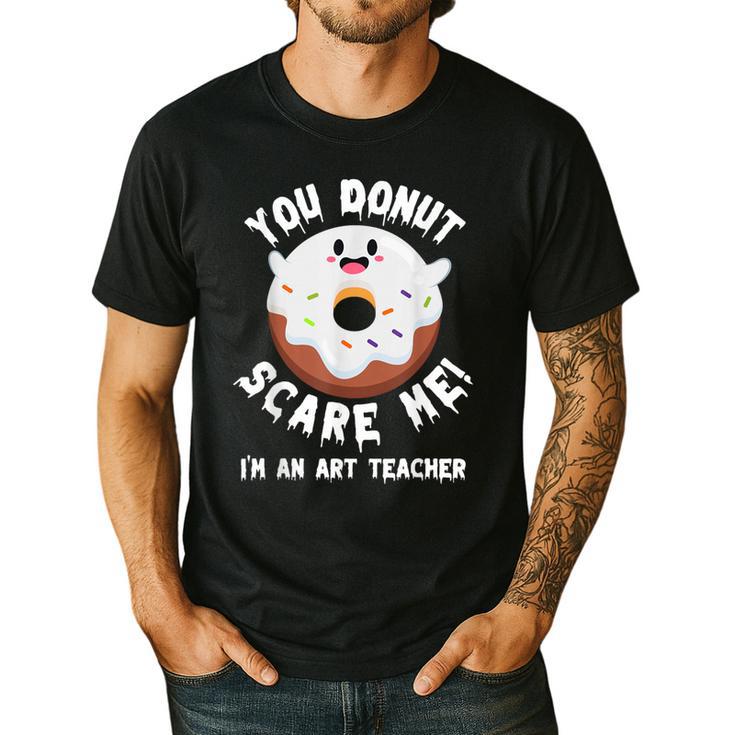 Art Teacher Halloween Donut Lover Costume Kawaii Monster Men's Casual T-Shirt