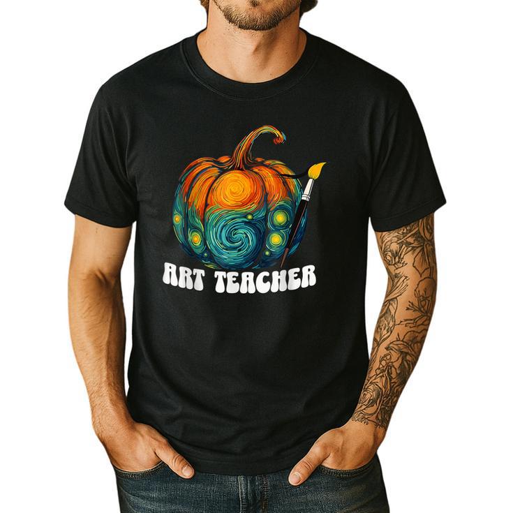 Art Teacher Pumpkin Halloween Night Men Women Men's Casual T-Shirt