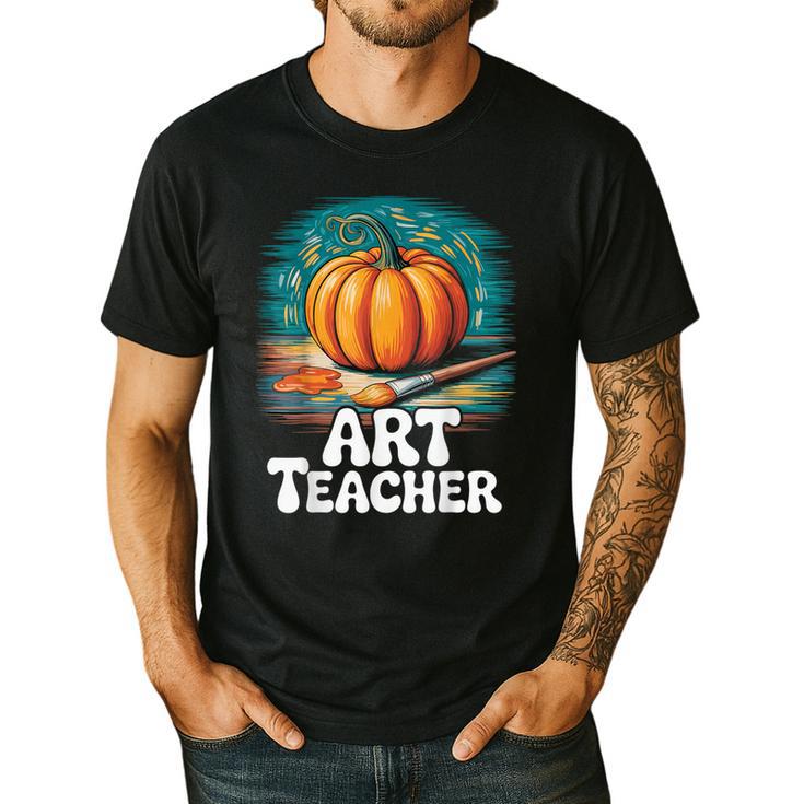 Art Teacher Pumpkin Painting Halloween Costume Men's Casual T-Shirt