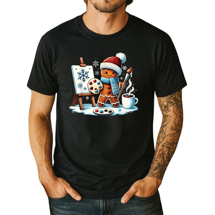 Artist Gingerbread Painter Art Teacher Student Christmas Men's Casual T-Shirt