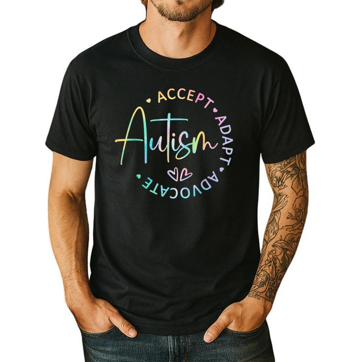 Autism Awareness Accept Adapt Advocate Autism Mom Teacher Men's Casual T-Shirt