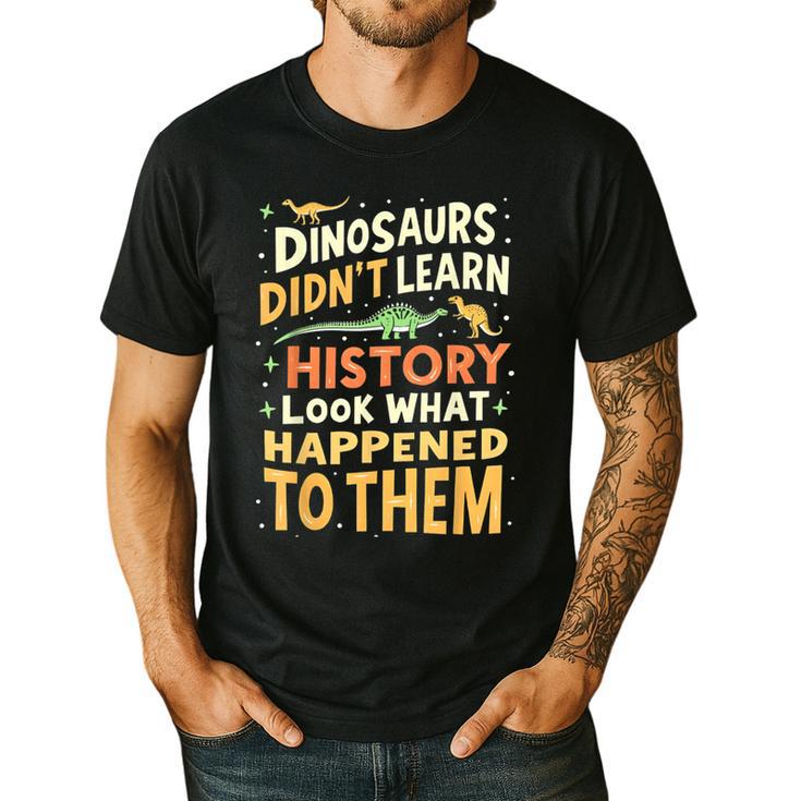 Back To School Dinosaur Social Studies Teacher Student Men's Casual T-Shirt