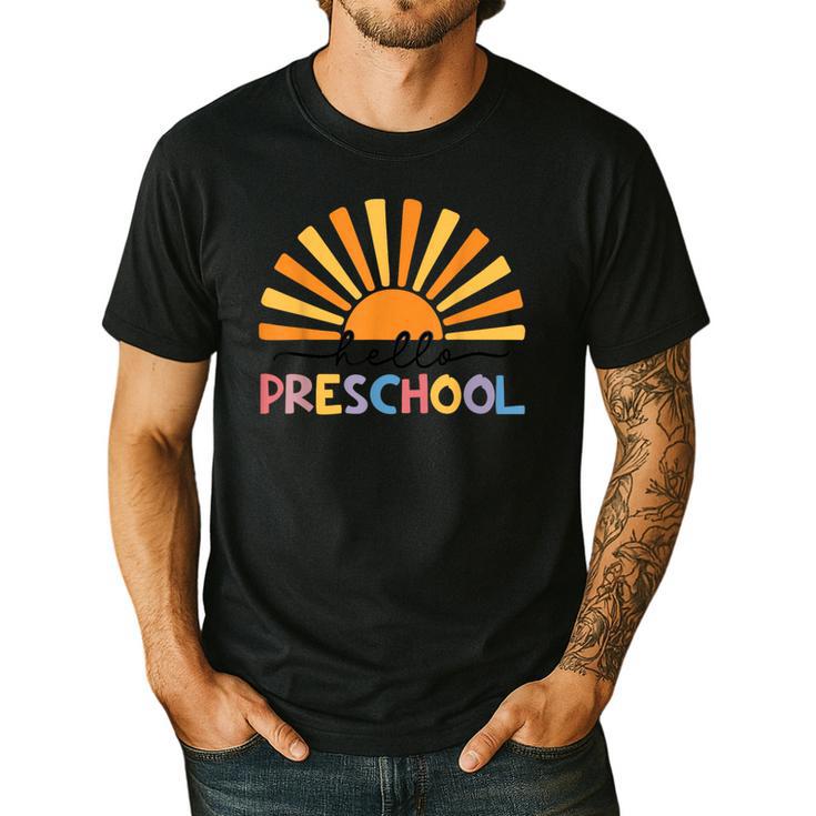 Back To School Hello Preschool For Kids Teacher Women Men's Casual T-Shirt Back To School Hello Preschool For Kids Teacher Women Men's Casual T-Shirt