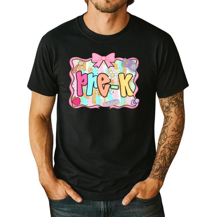 Back To School Pre-K Preppy Teacher Girl Men's Casual T-Shirt