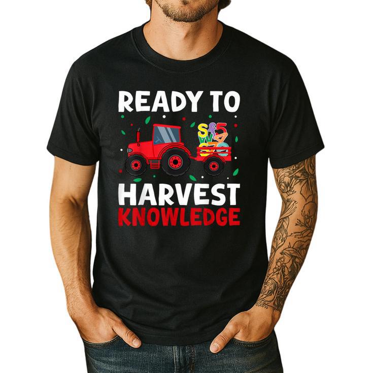 Back To School Teacher Farming Tractor Farmer Kids 100th Day Men's Casual T-Shirt