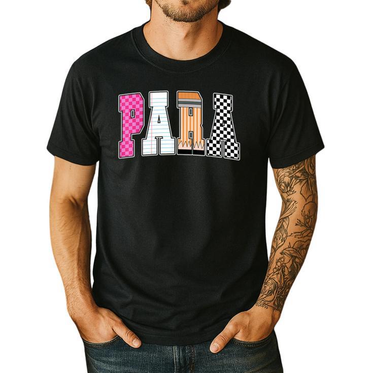 Back To School Teacher Para Preppy Checkered Para Life Men's Casual T-Shirt