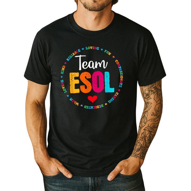 Back To School Teachers Crew Students Team ESOL Teacher Men's Casual T-Shirt