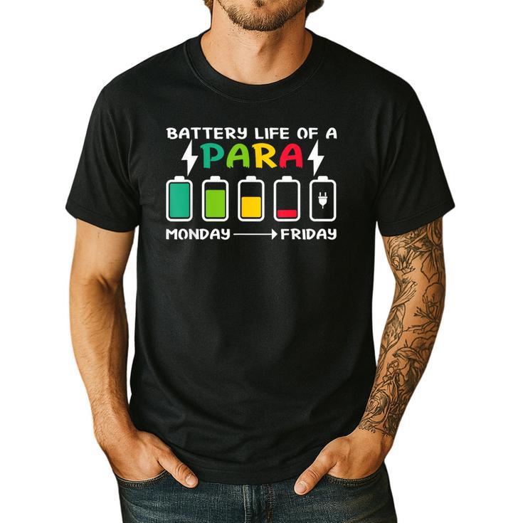 Battery Life Of a Paraprofessional Para Teacher Life Men's Casual T-Shirt