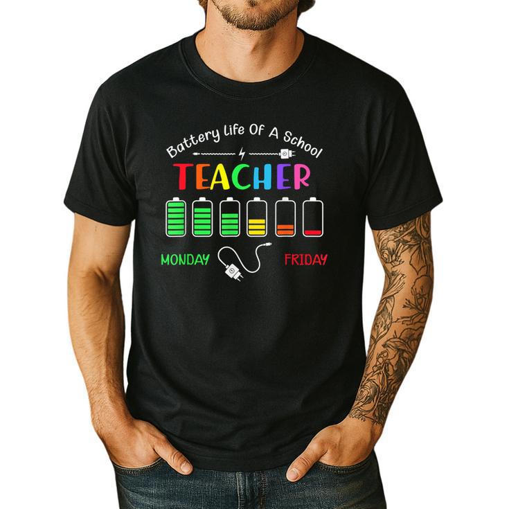 Battery Life Of A School Teacher Monday To Friday For Men Women Men's Casual T-Shirt