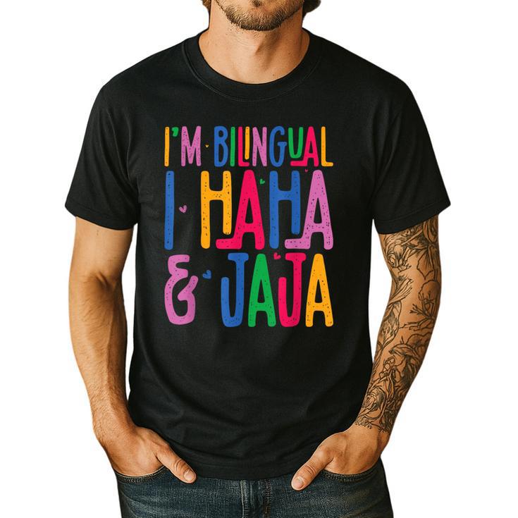 I Am Bilingual I Haha And Jaja Latina Latino Spanish Teacher Men's Casual T-Shirt