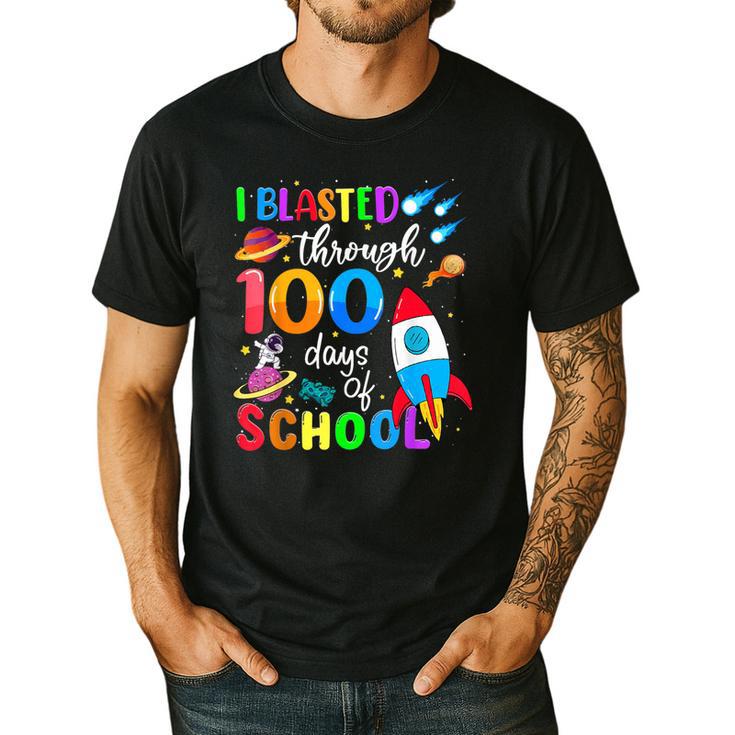 I Blasted Through 100 Days Of School 100th Day Teacher Kids Men's Casual T-Shirt