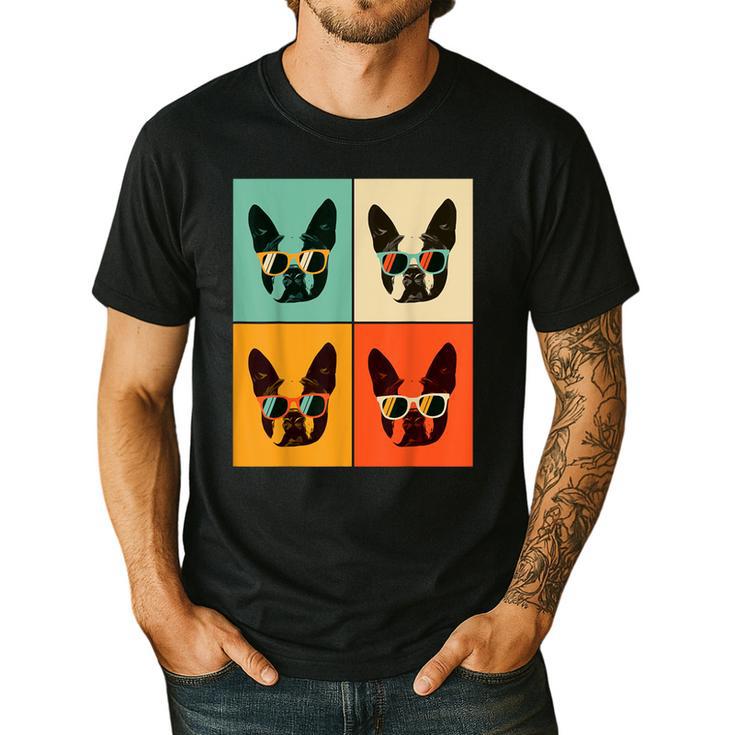 Bostie Dog Lover  Boston Terrier With Sunglasses For Men Women Girls Kids Men's Casual T-Shirt