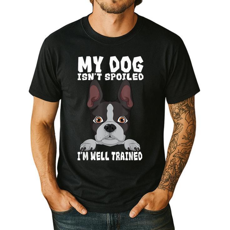 Boston Terrier American Gentleman Dog Lover I'm Well Trained Men's Casual T-Shirt