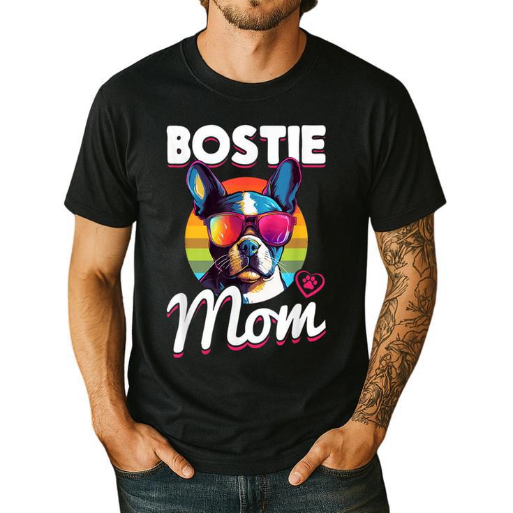 Boston Terrier Bostie Dog Breed Pet Bostie Mom Men's Casual T-Shirt
