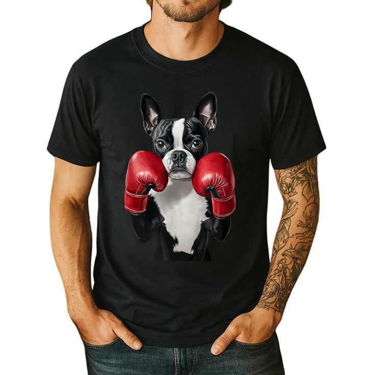 Boston Terrier Boxing Men's Casual T-Shirt