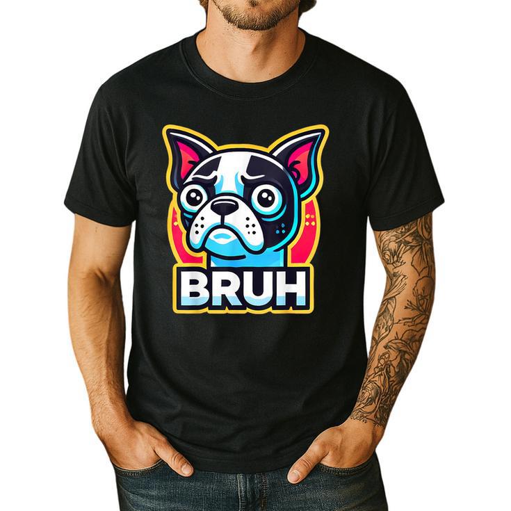 Boston Terrier Bruh Dog Lover Men's Casual T-Shirt