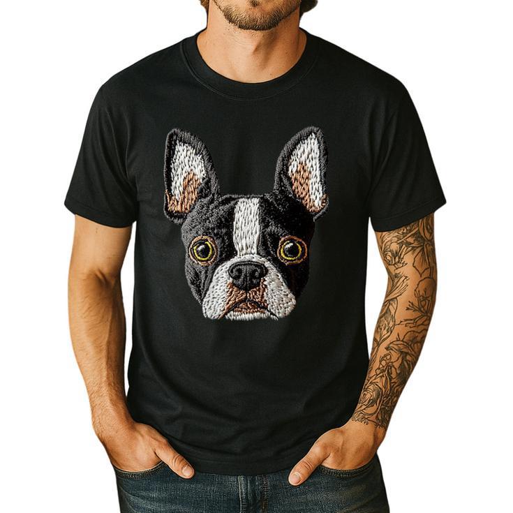 Boston Terrier Cute Puppy Face Dog Lover Pet Owner Men's Casual T-Shirt