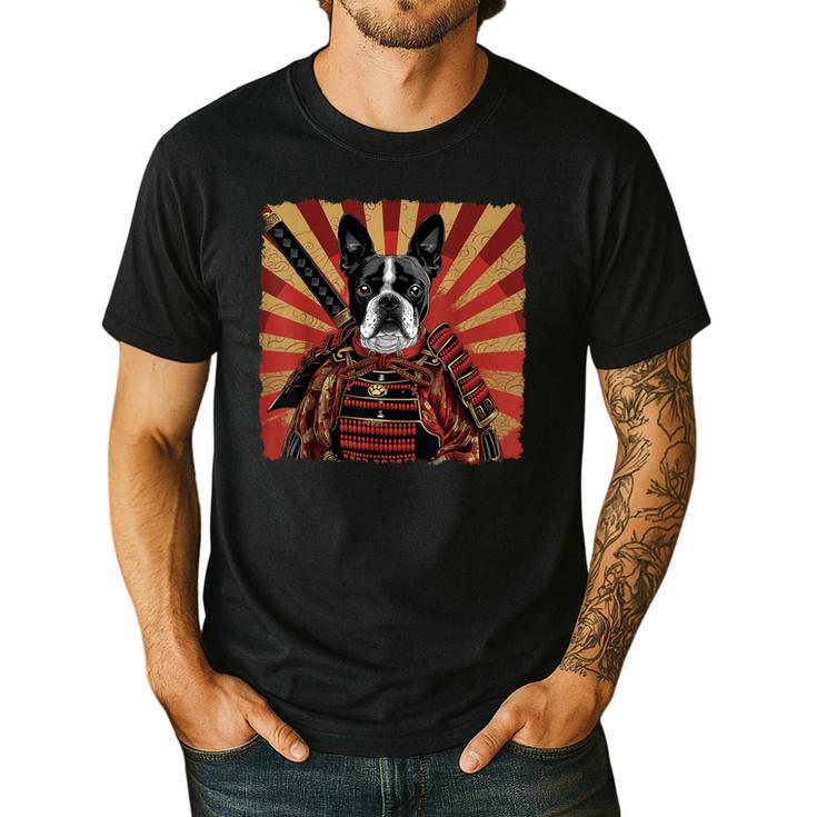 Boston Terrier Dog Japanese Art Samurai Ukiyo-e Men's Casual T-Shirt