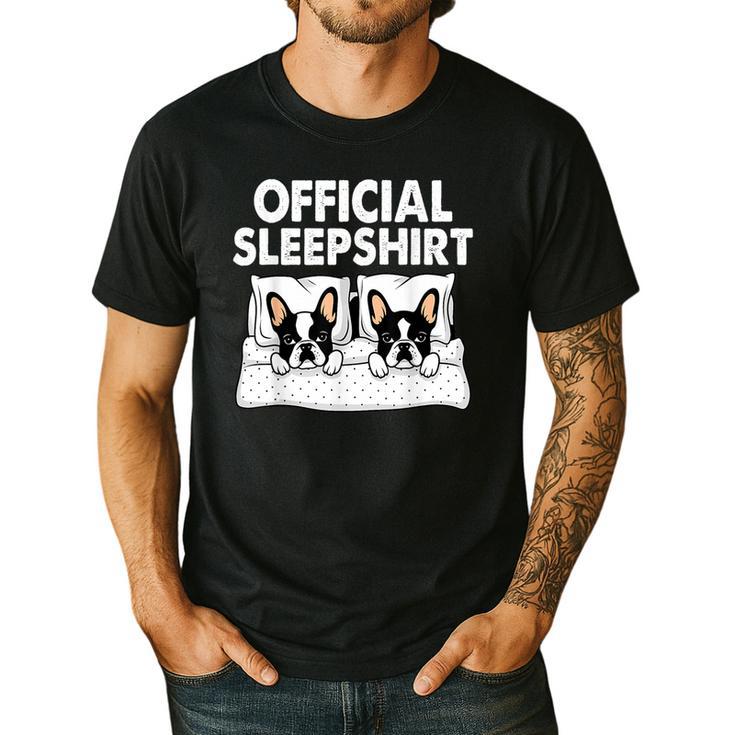 Boston Terrier Dog Official Sleep Pajamas Nightgown Men's Casual T-Shirt