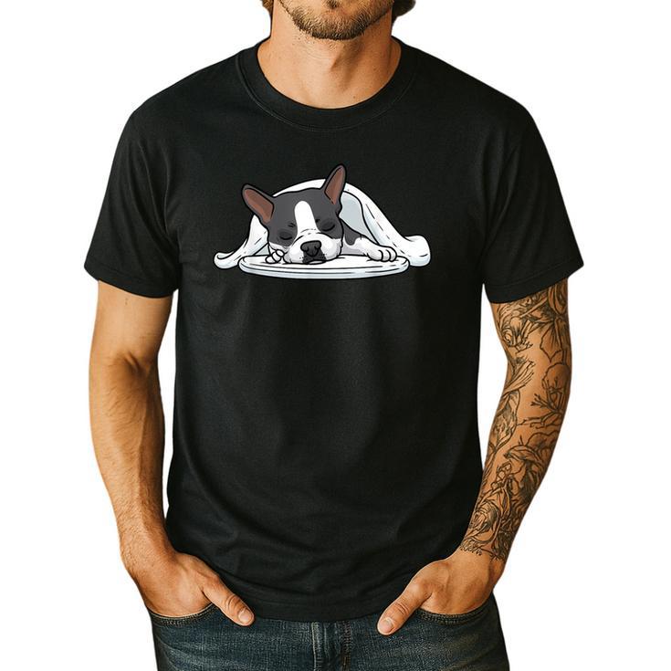 Boston Terrier Dog Official Sleeping Men Women Girls Kids Men's Casual T-Shirt