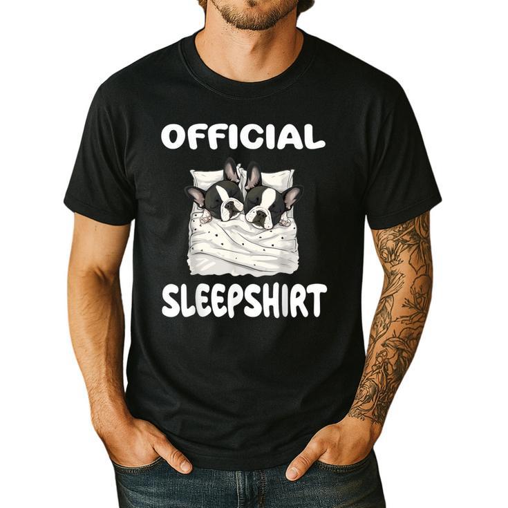 Boston Terrier Dog Official Sleepshirt Pajamas Nightgown For Men Women Girls Kids Men's Casual T-Shirt