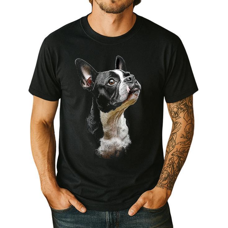 Boston Terrier Dog Graphic Pet Art Boston Terrier For Men Women Kids Men's Casual T-Shirt
