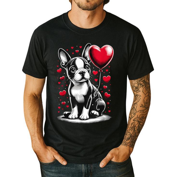 Boston Terrier Dog Valentine's Day Dog Owner Men's Casual T-Shirt