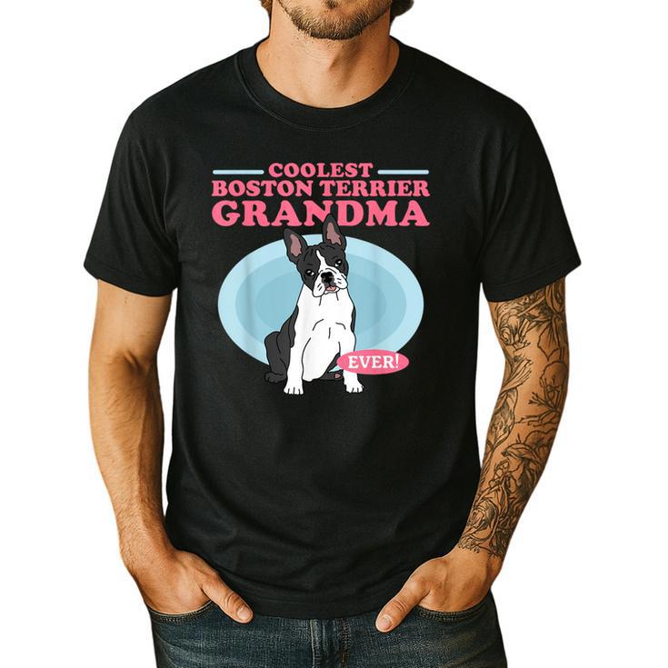 Boston Terrier Grandma Bostie Dog Owner Boston Terrier Men Women Men's Casual T-Shirt